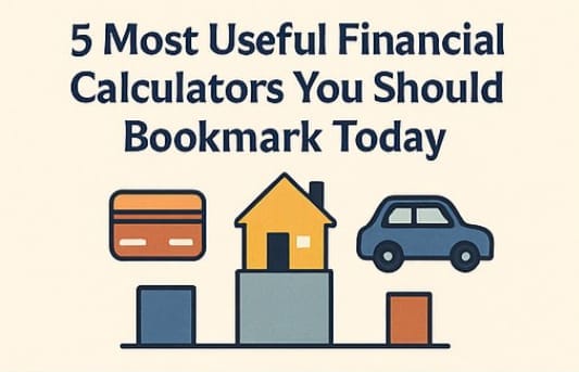 Visual of the top 5 financial calculators to bookmark from Zenvita Tools